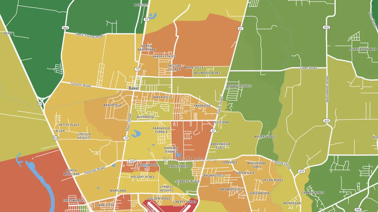 70714, LA Map of Theft Rates