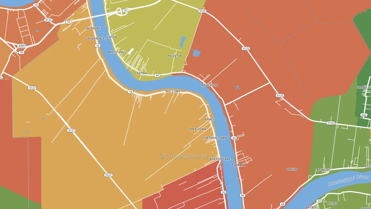 70723, LA Map of Theft Rates