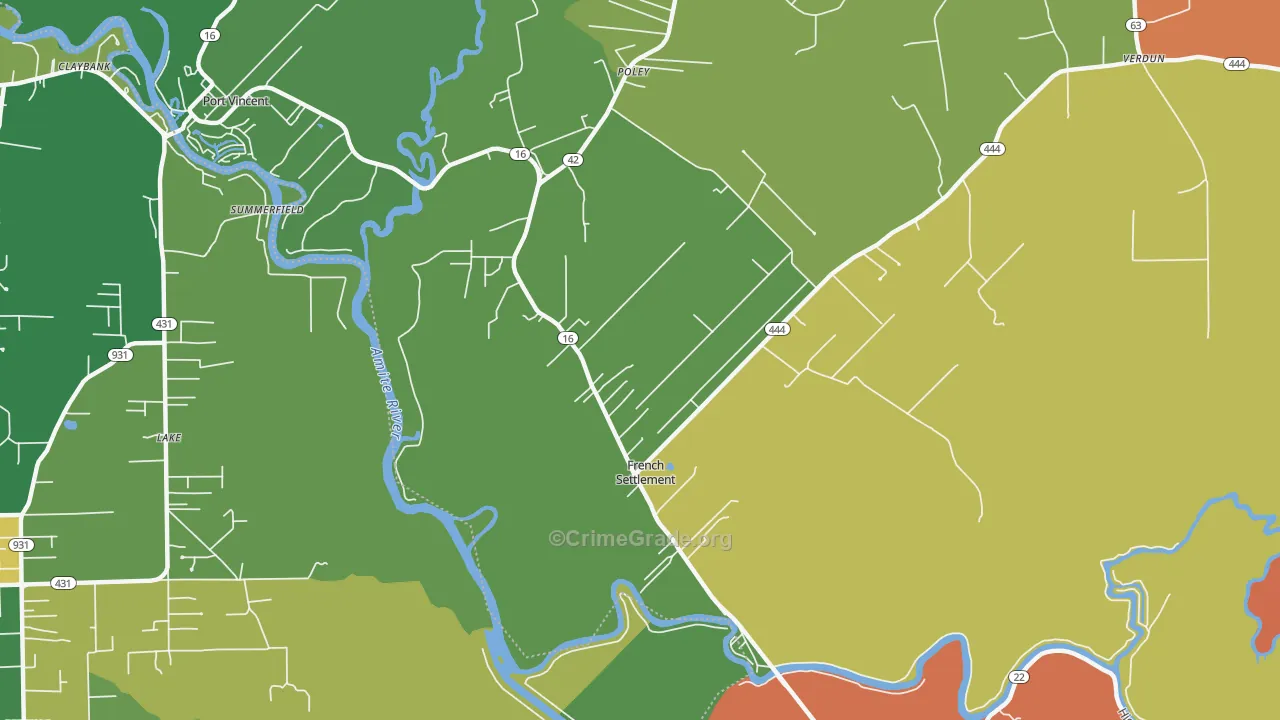 70733, LA Map of Theft Rates