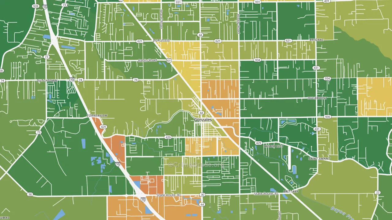 70737, LA Map of Theft Rates