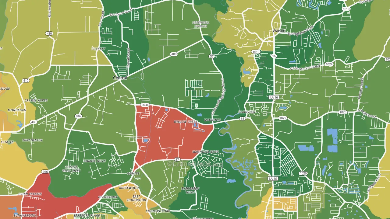 70739, LA Map of Theft Rates
