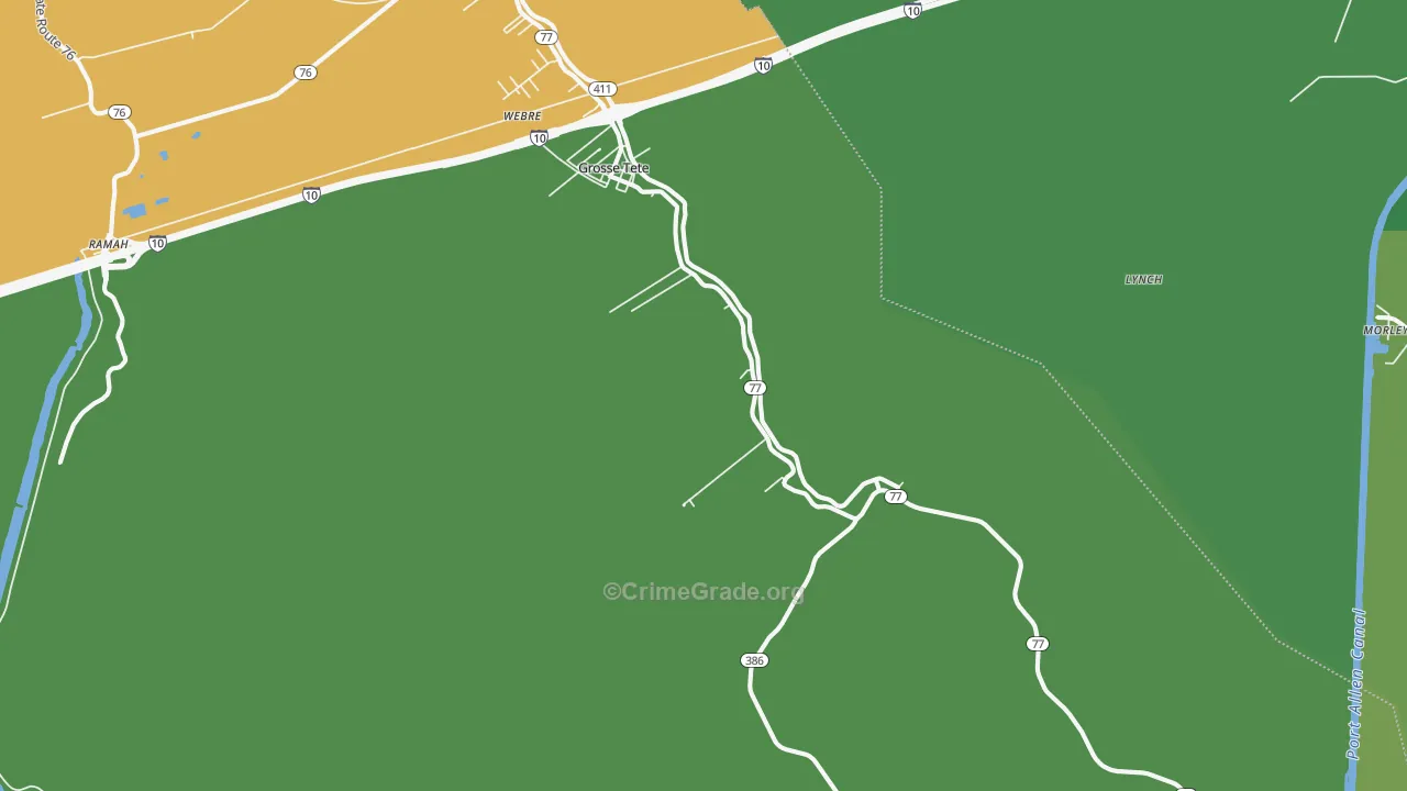 70740, LA Map of Theft Rates