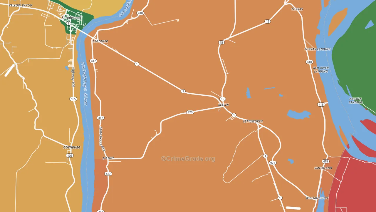 70753, LA Map of Theft Rates