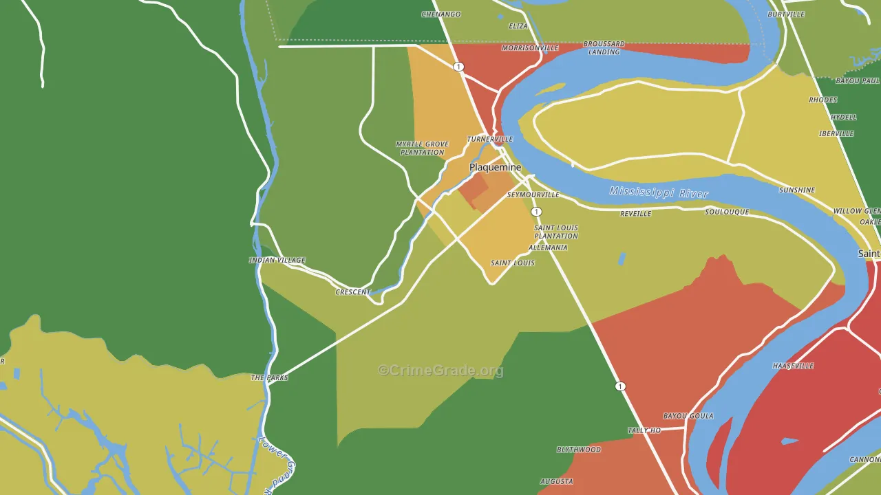 70764, LA Map of Theft Rates