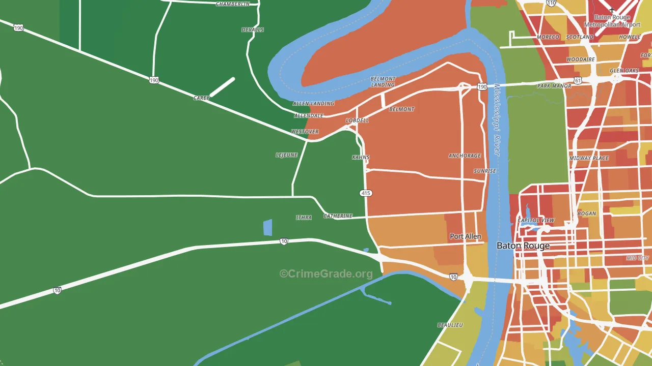 70767, LA Map of Theft Rates
