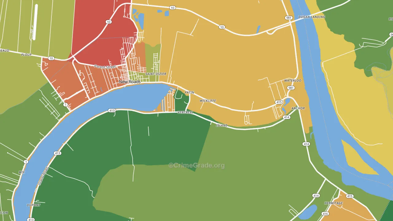 70783, LA Map of Theft Rates
