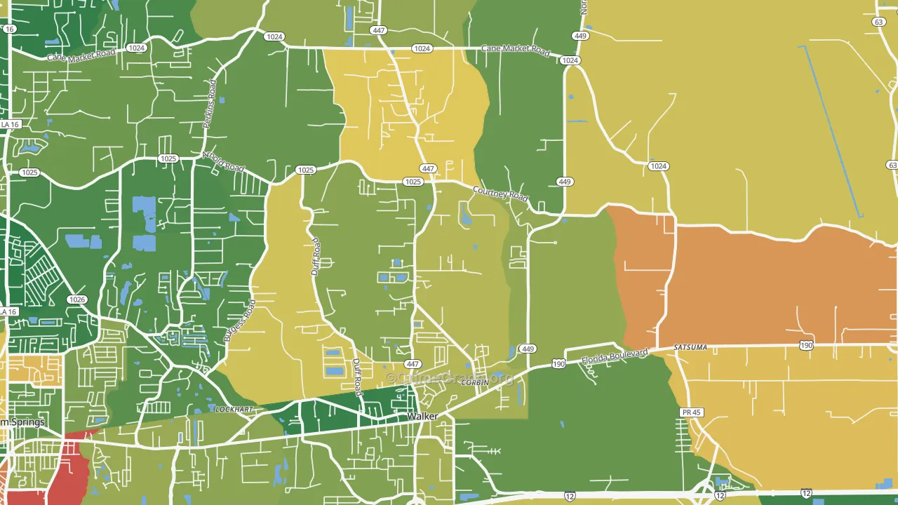 70785, LA Map of Theft Rates