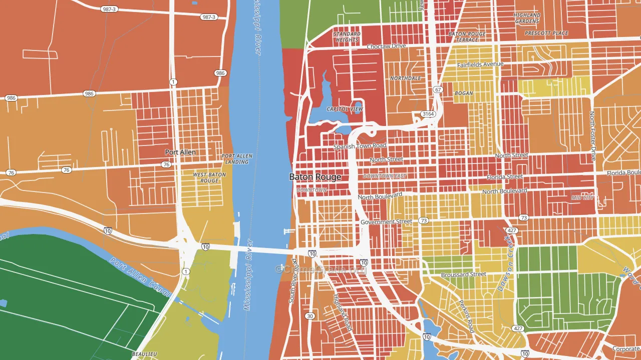 70801, LA Map of Theft Rates