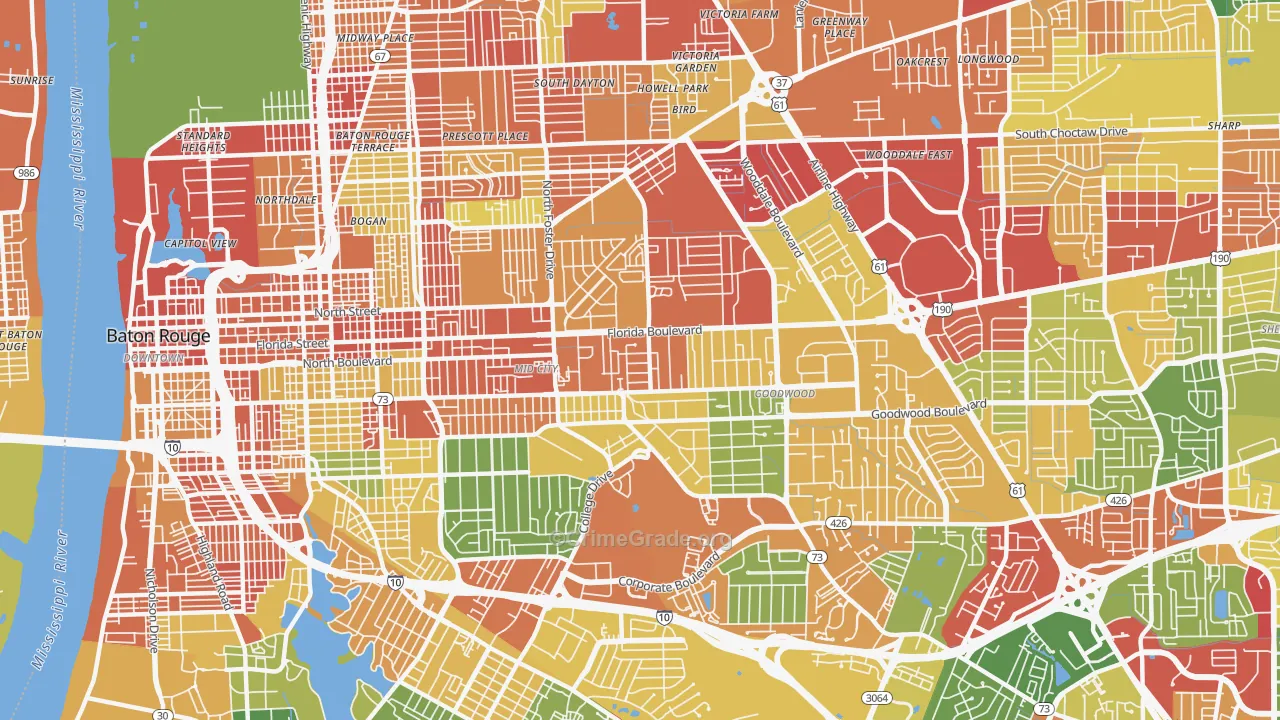 70806, LA Map of Theft Rates