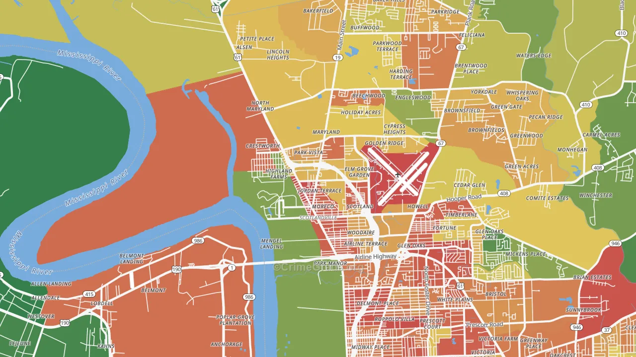 70807, LA Map of Theft Rates