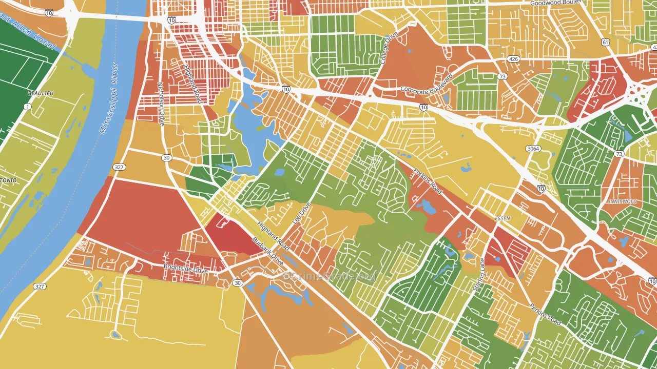 70808, LA Map of Theft Rates
