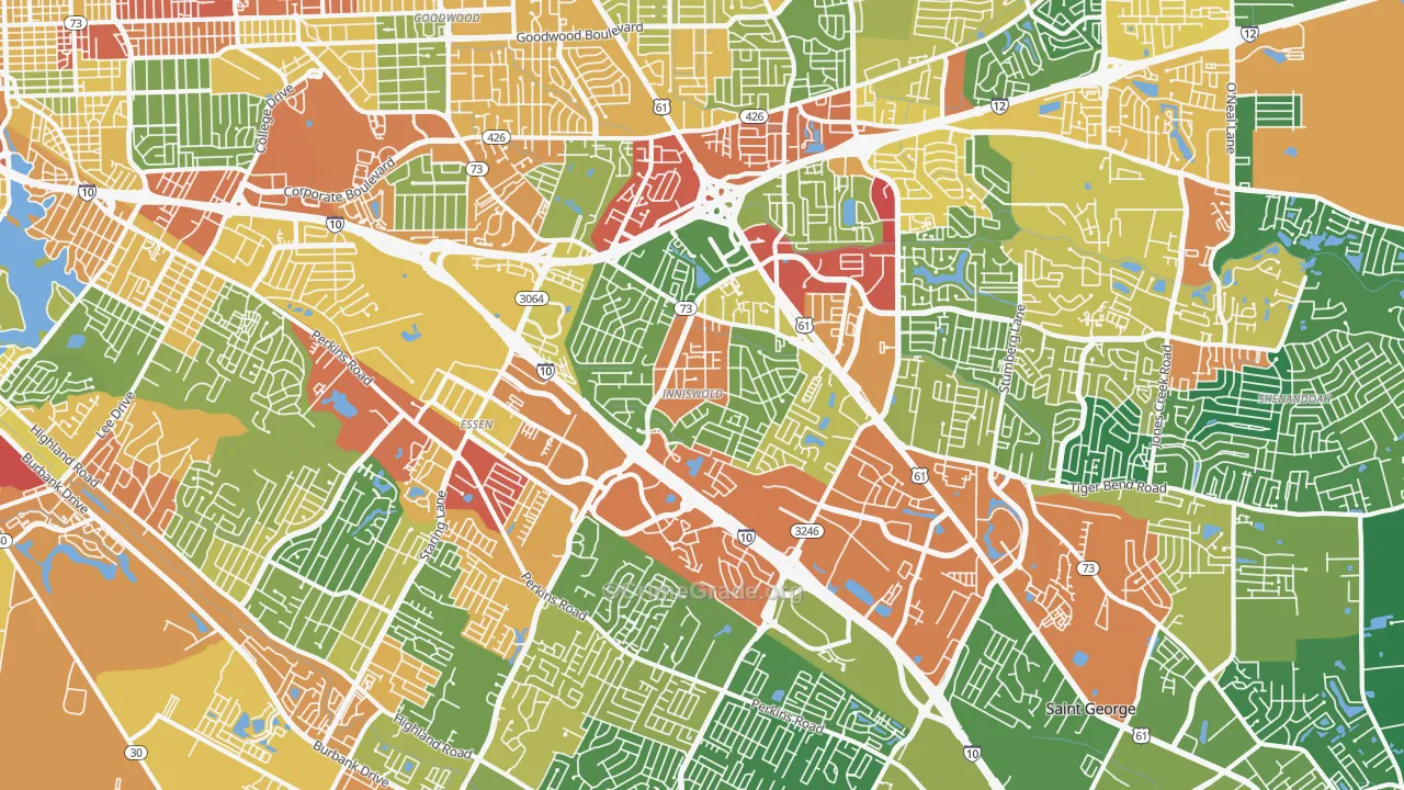 70809, LA Map of Theft Rates