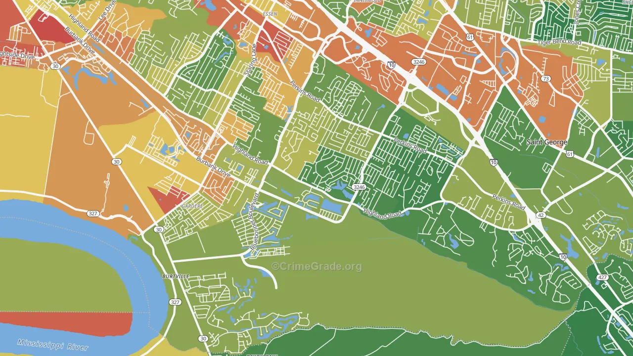 70810, LA Map of Theft Rates