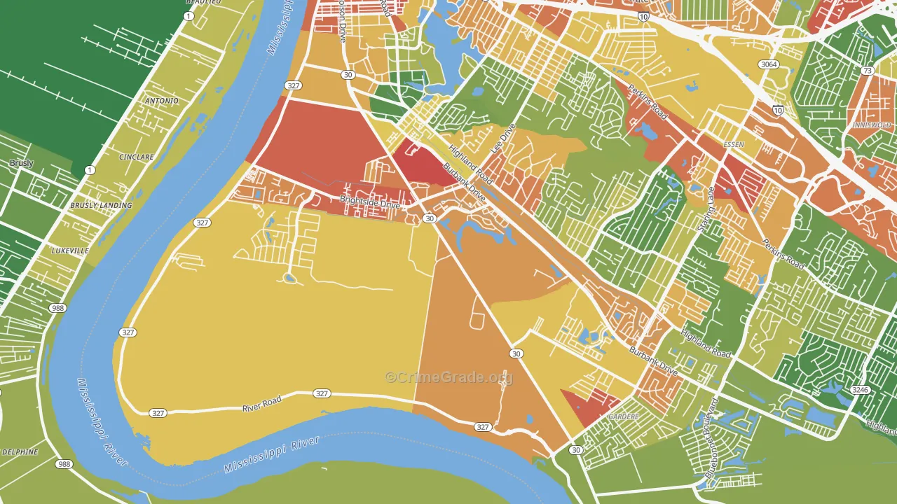 70820, LA Map of Theft Rates