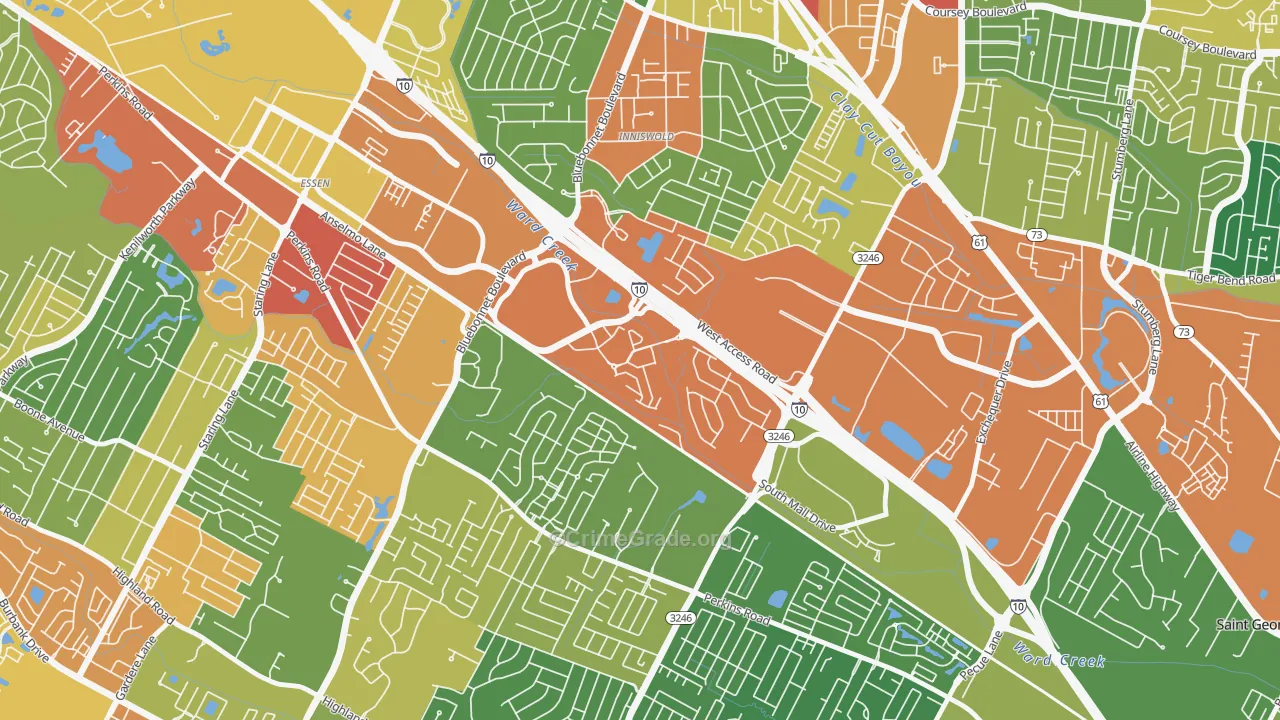 70836, LA Map of Theft Rates