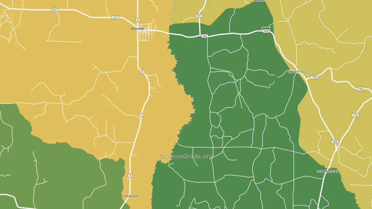 71008, LA Map of Theft Rates