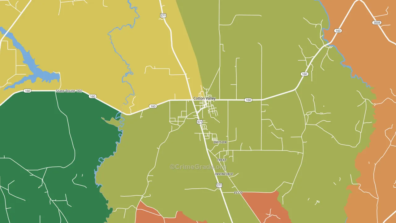 71018, LA Map of Theft Rates