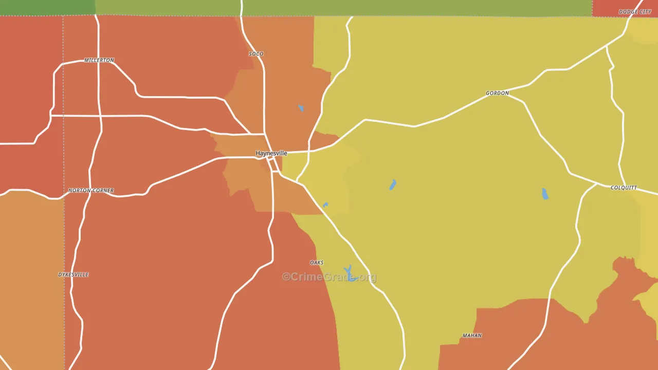 71038, LA Map of Theft Rates