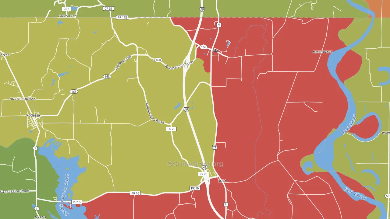 71044, LA Map of Theft Rates