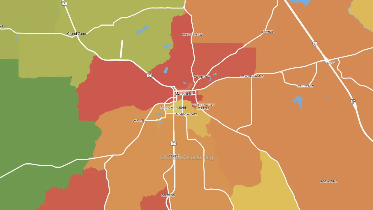 71052, LA Map of Theft Rates