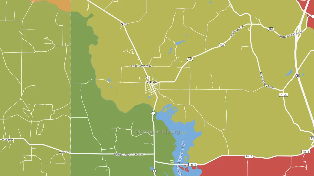 71069, LA Map of Theft Rates