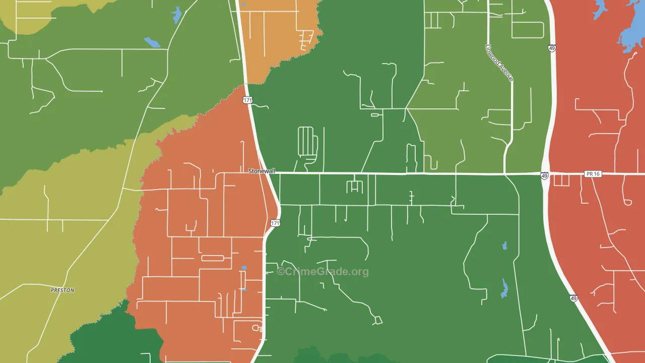 71078, LA Map of Theft Rates