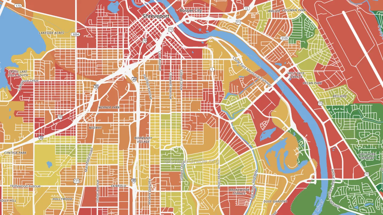 71104, LA Map of Theft Rates