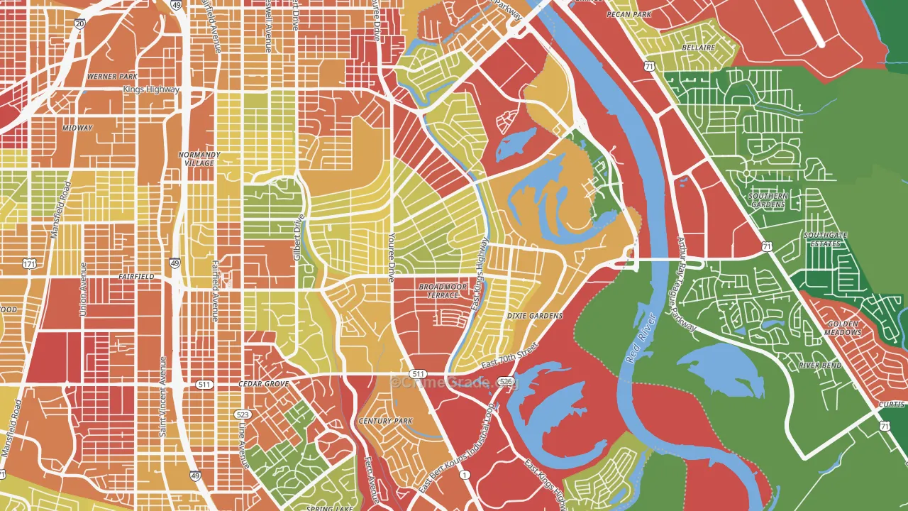 71105, LA Map of Theft Rates