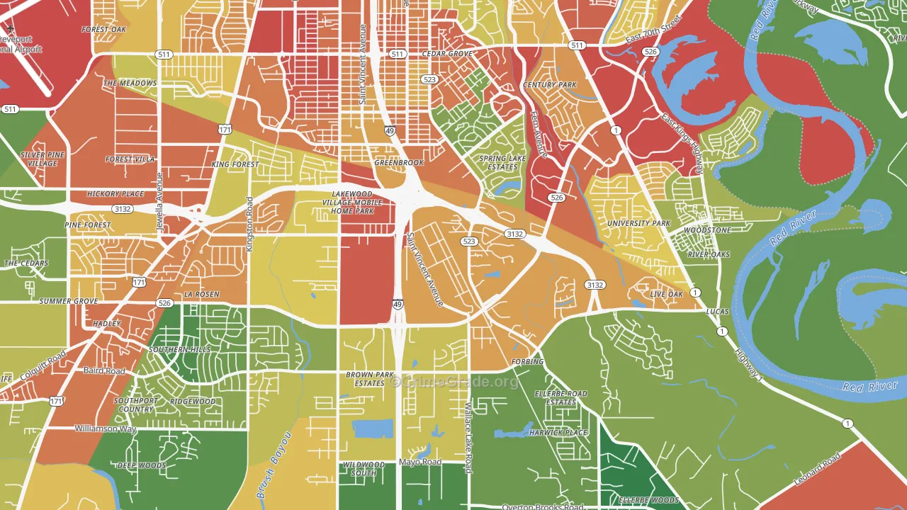 71106, LA Map of Theft Rates
