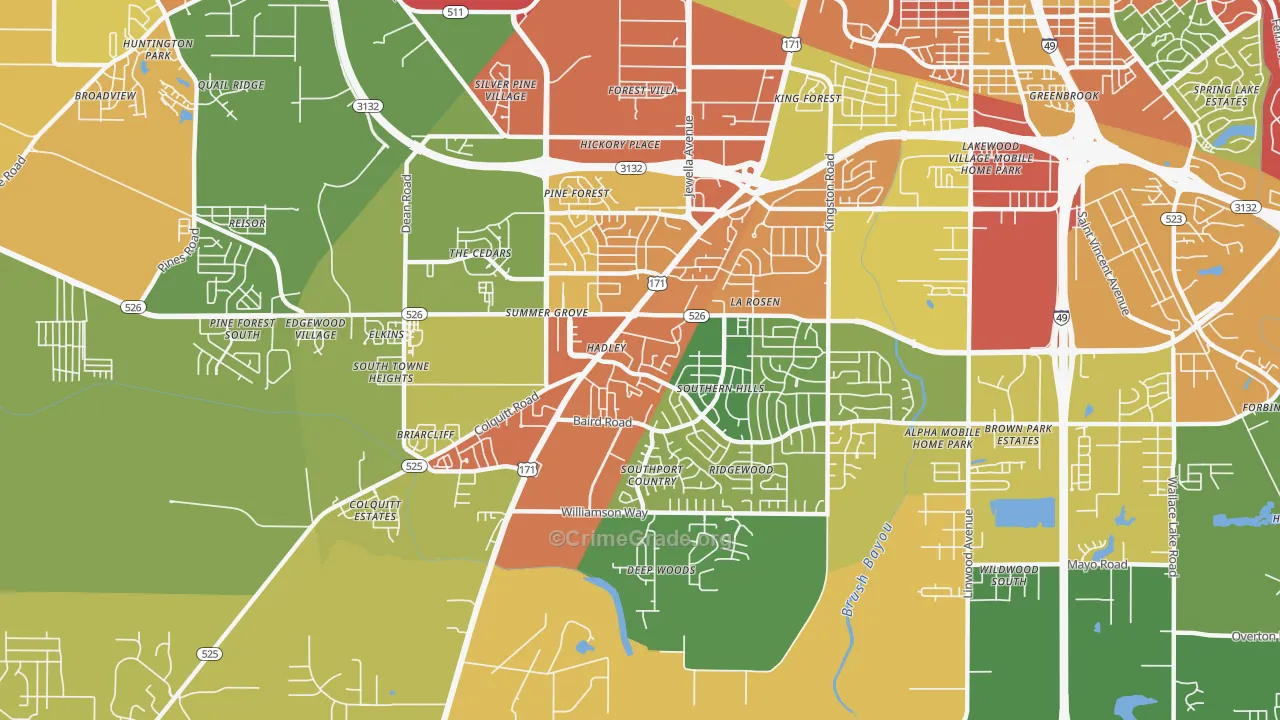 71118, LA Map of Theft Rates