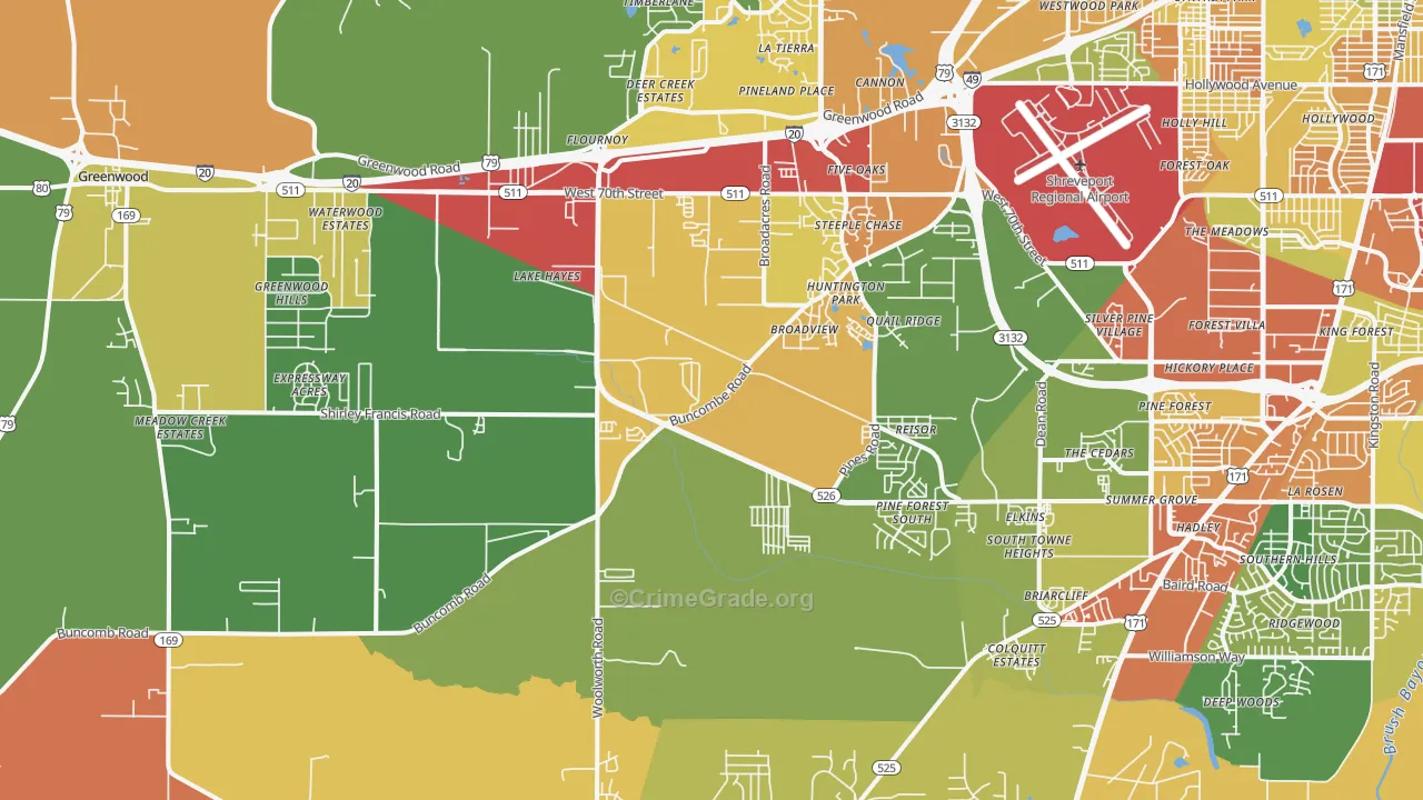 71129, LA Map of Theft Rates