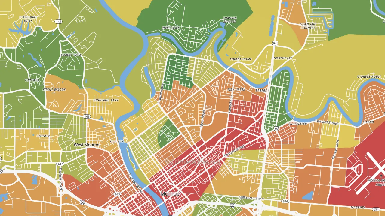 71201, LA Map of Theft Rates