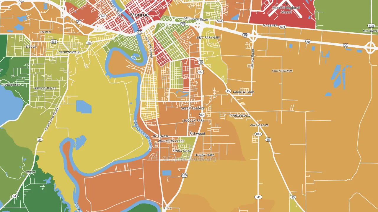 71202, LA Map of Theft Rates
