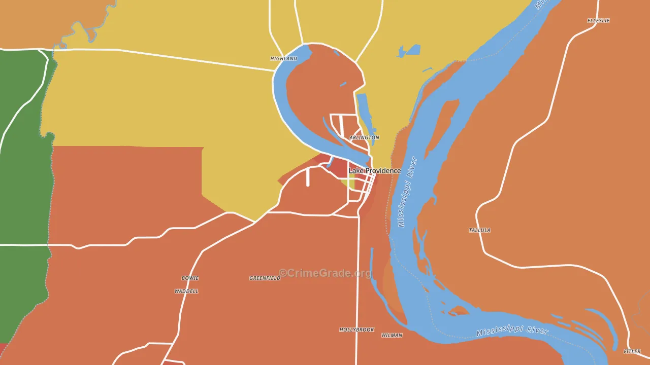 71254, LA Map of Theft Rates