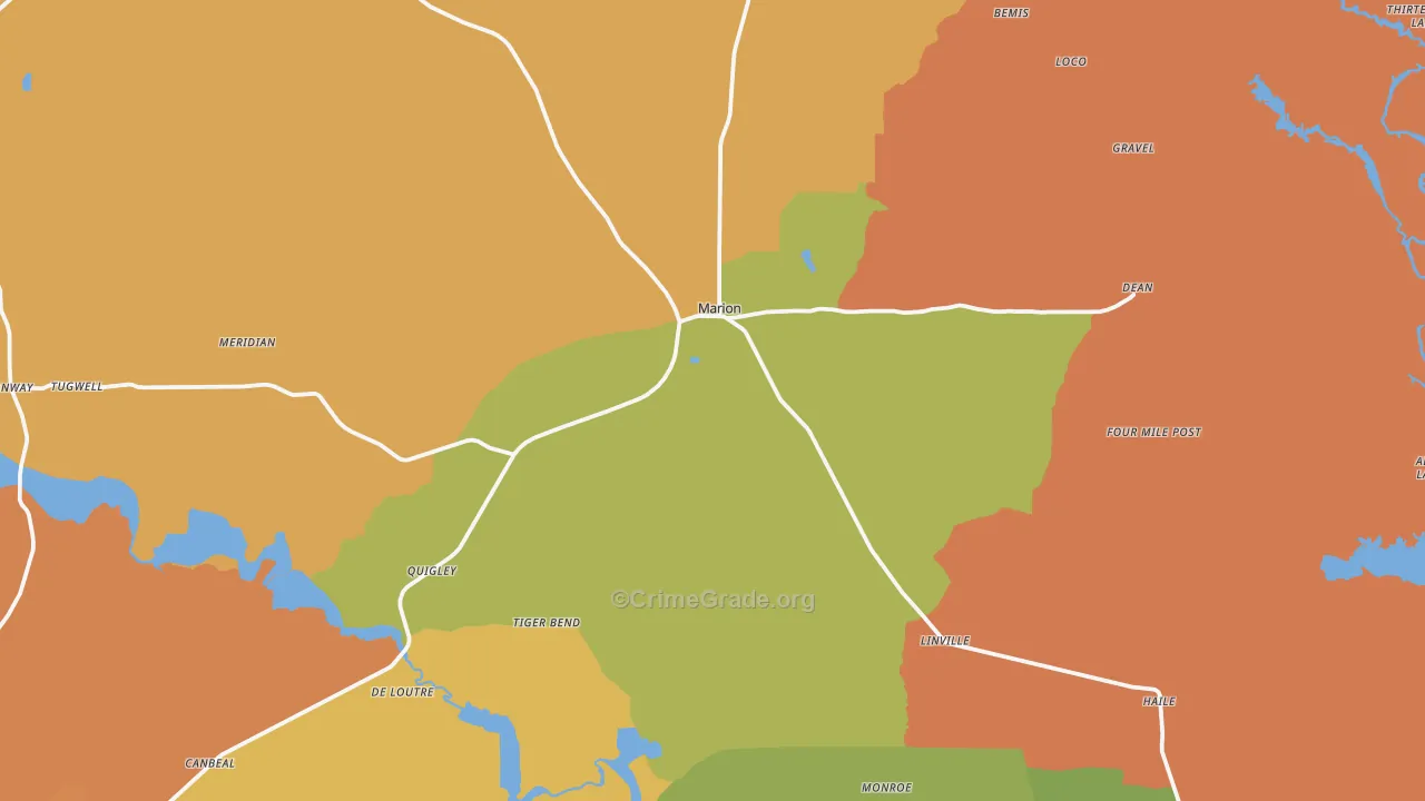 71260, LA Map of Theft Rates