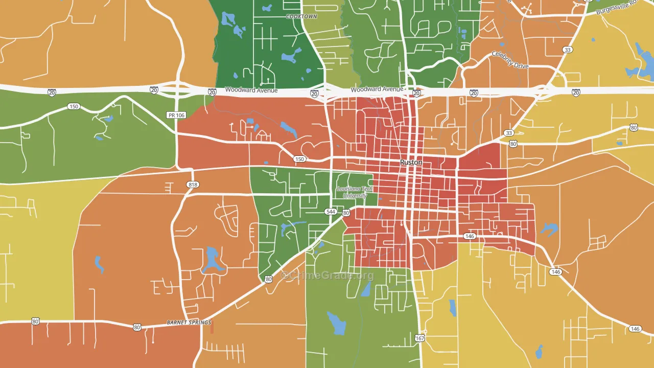 71272, LA Map of Theft Rates