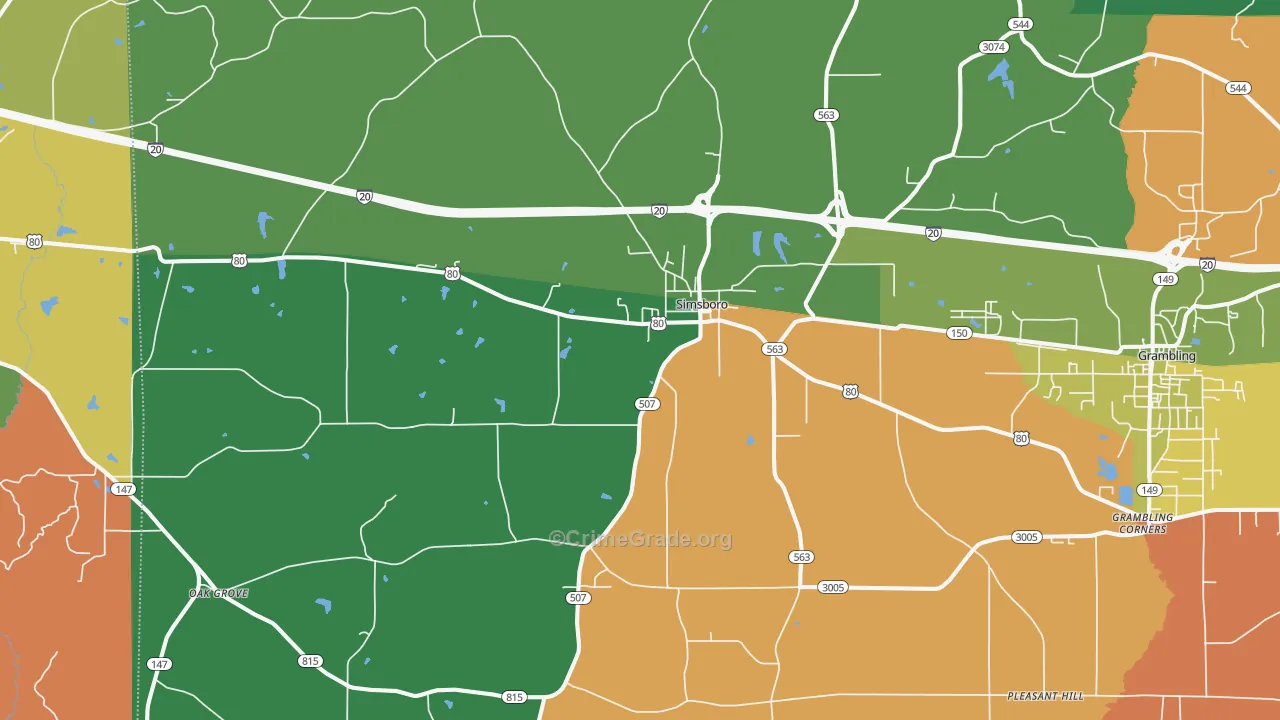 71275, LA Map of Theft Rates