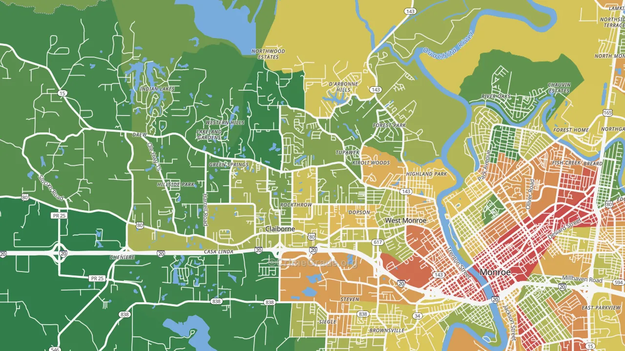 71291, LA Map of Theft Rates