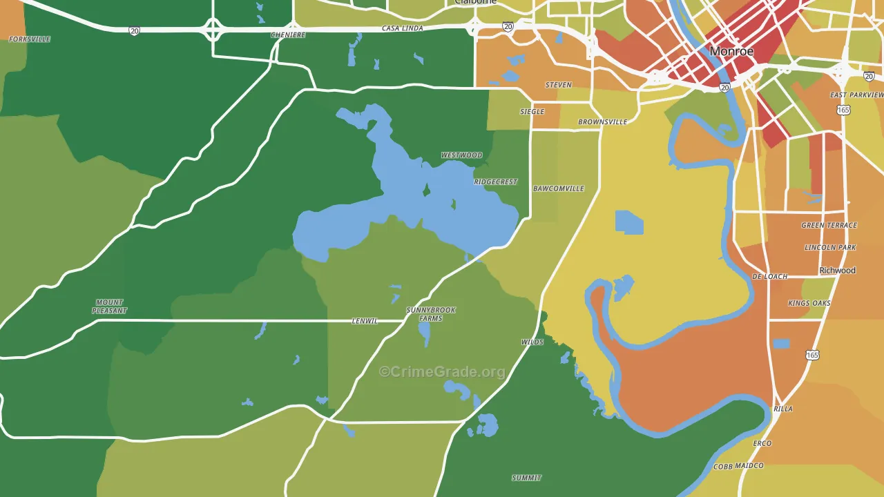 71292, LA Map of Theft Rates