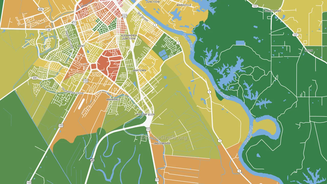 71302, LA Map of Theft Rates