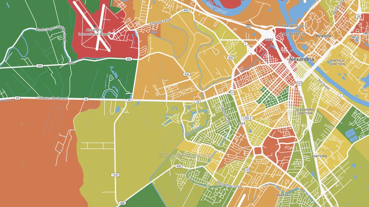 71303, LA Map of Theft Rates