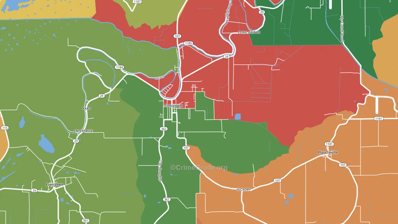 71327, LA Map of Theft Rates