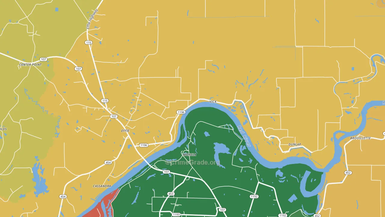 71331, LA Map of Theft Rates