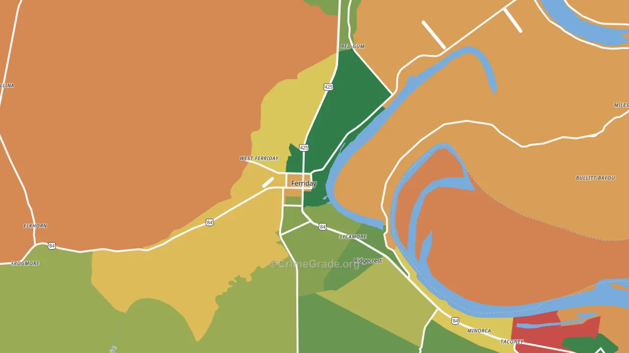 71334, LA Map of Theft Rates