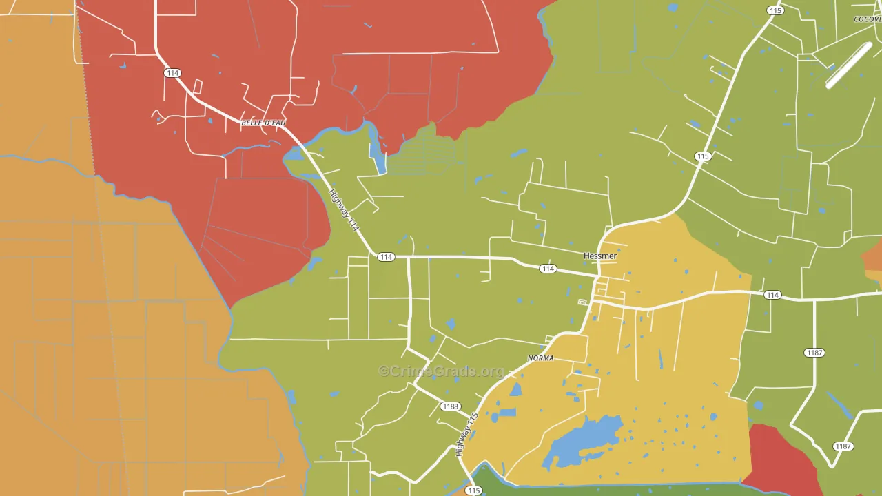 71341, LA Map of Theft Rates