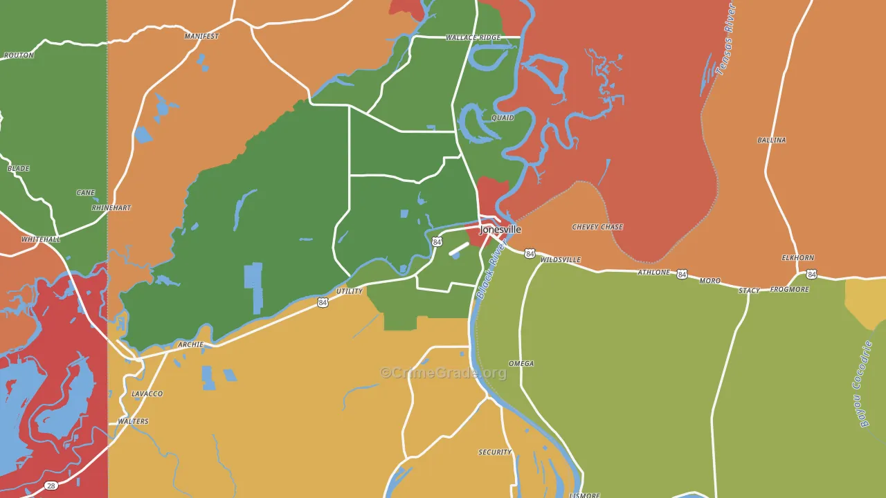 71343, LA Map of Theft Rates