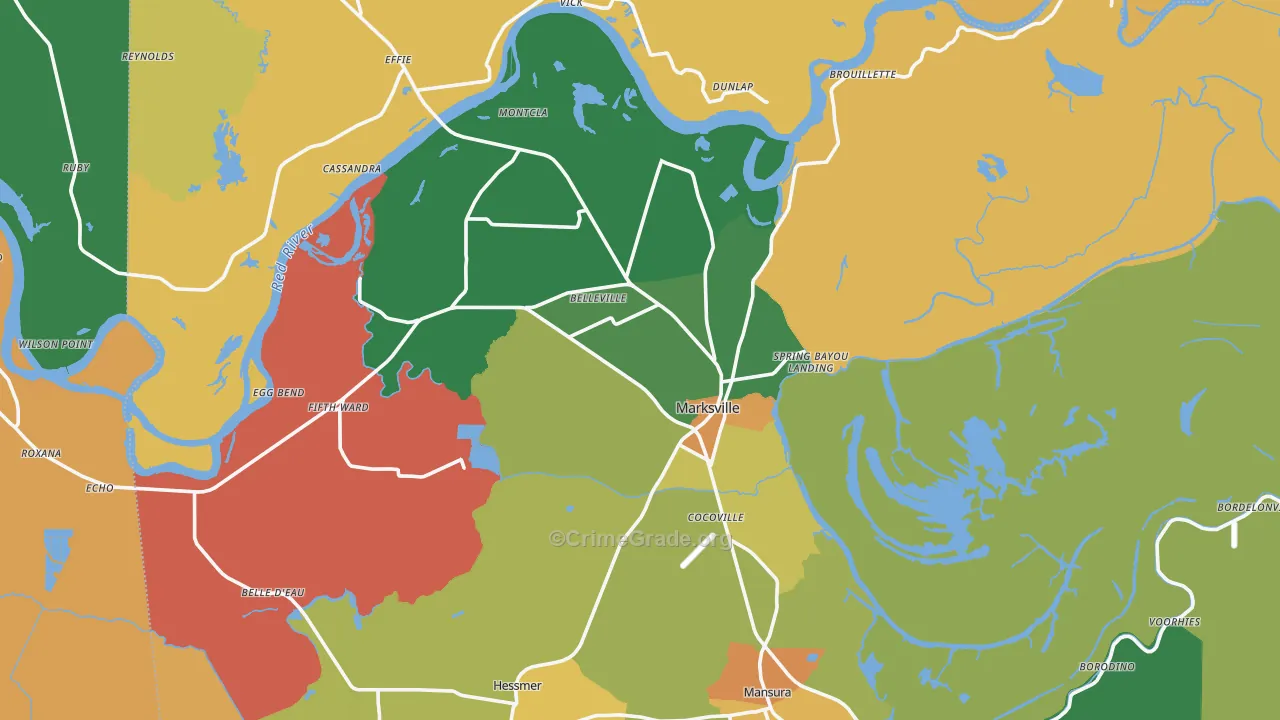 71351, LA Map of Theft Rates