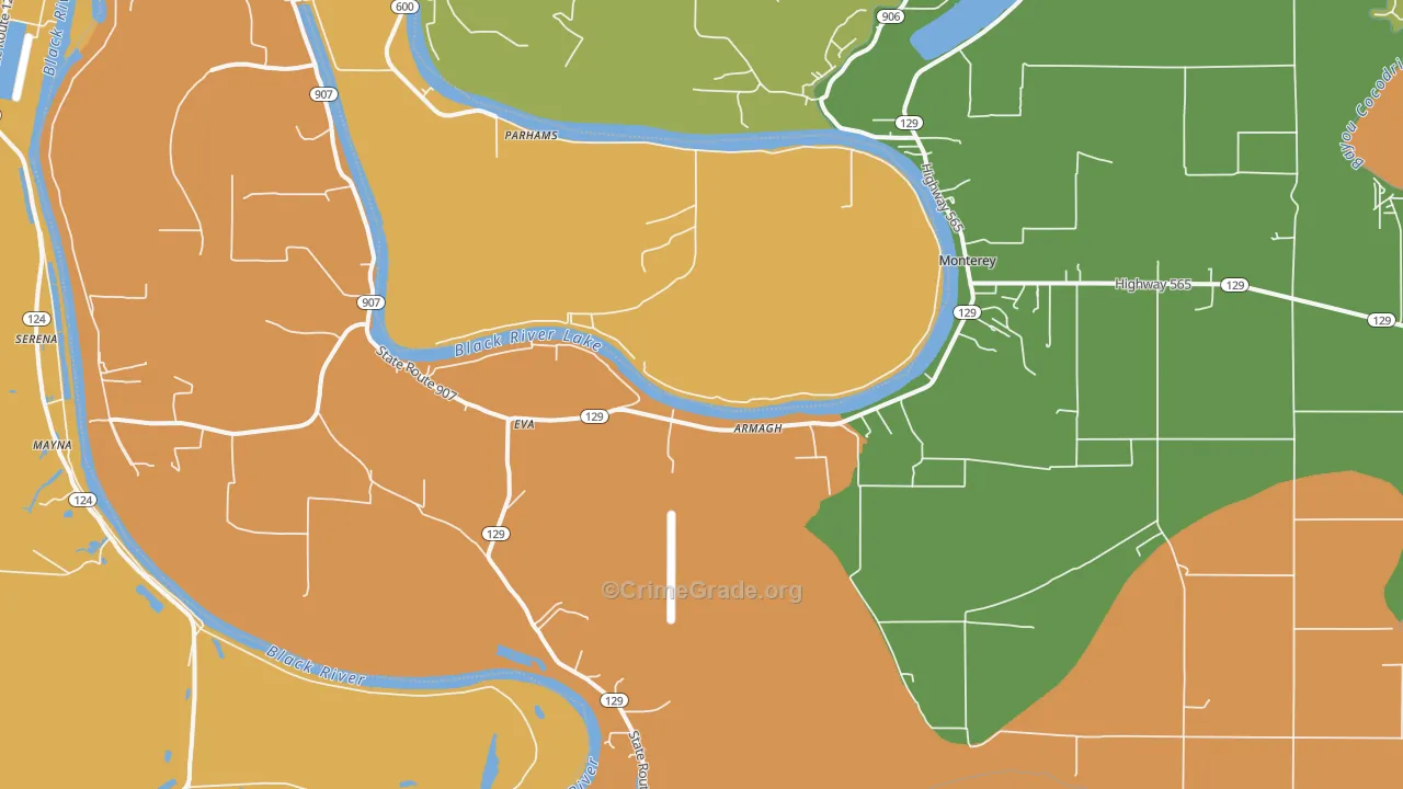 71354, LA Map of Theft Rates