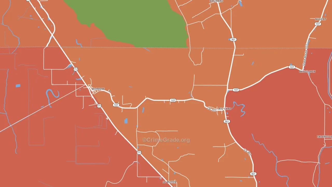 71356, LA Map of Theft Rates