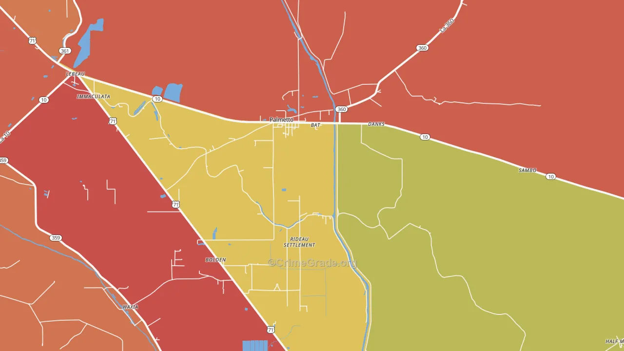 71358, LA Map of Theft Rates